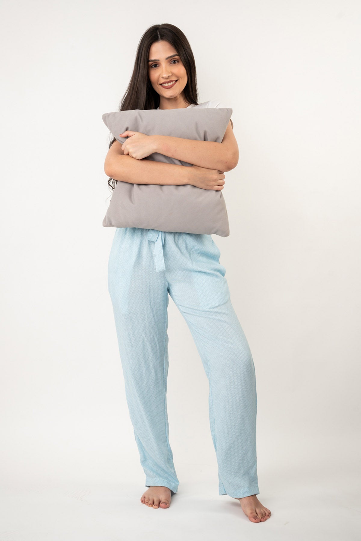 Buy Designer Blue Pyjama With Side Pockets Online